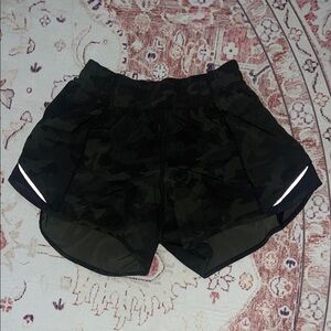 Lululemon Green Camo Hotty Hot Shorts
